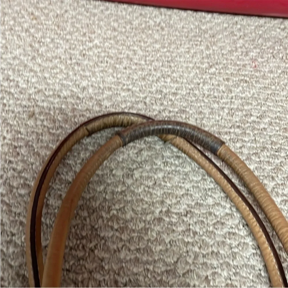 Coach leather shoulder purse in camel color